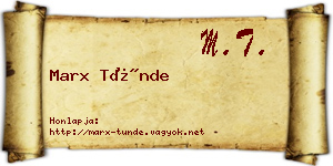 Marx Tünde névjegykártya